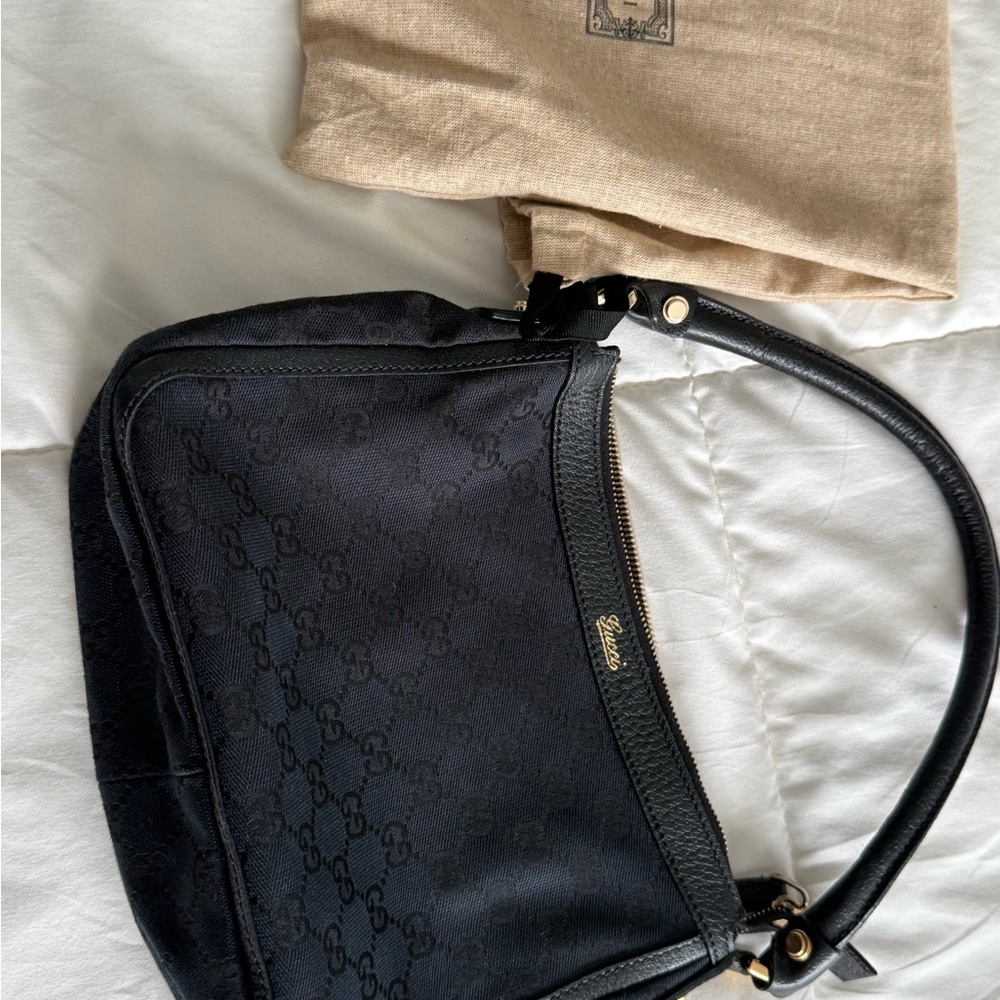Gucci Black Monogram Clutch
